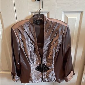 Dress Barn Satin Blazer - Brown and Silver